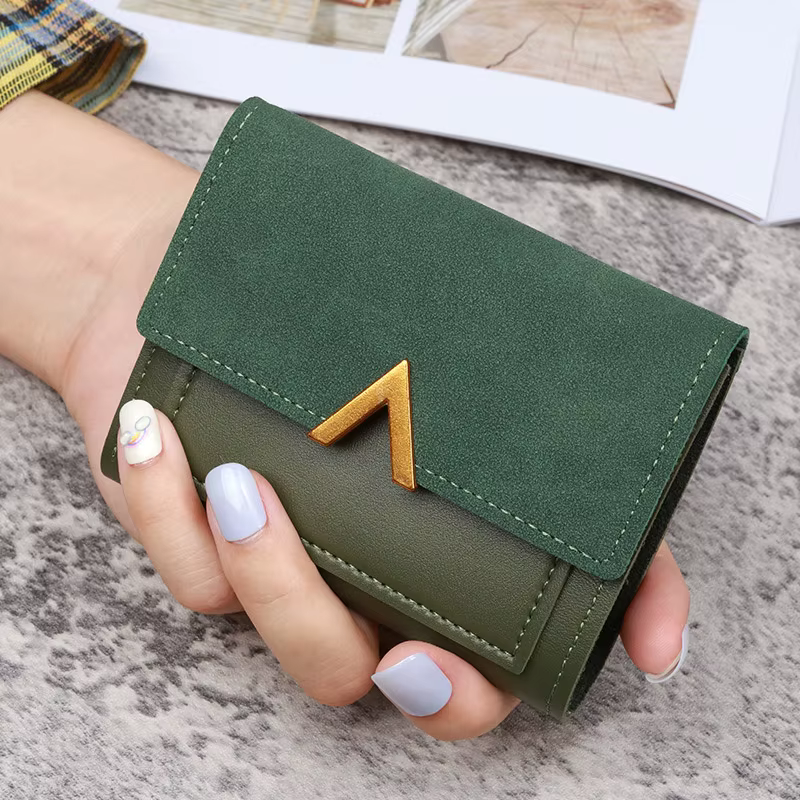 Portefeuille en cuir pour femmes avec fermeture éclair