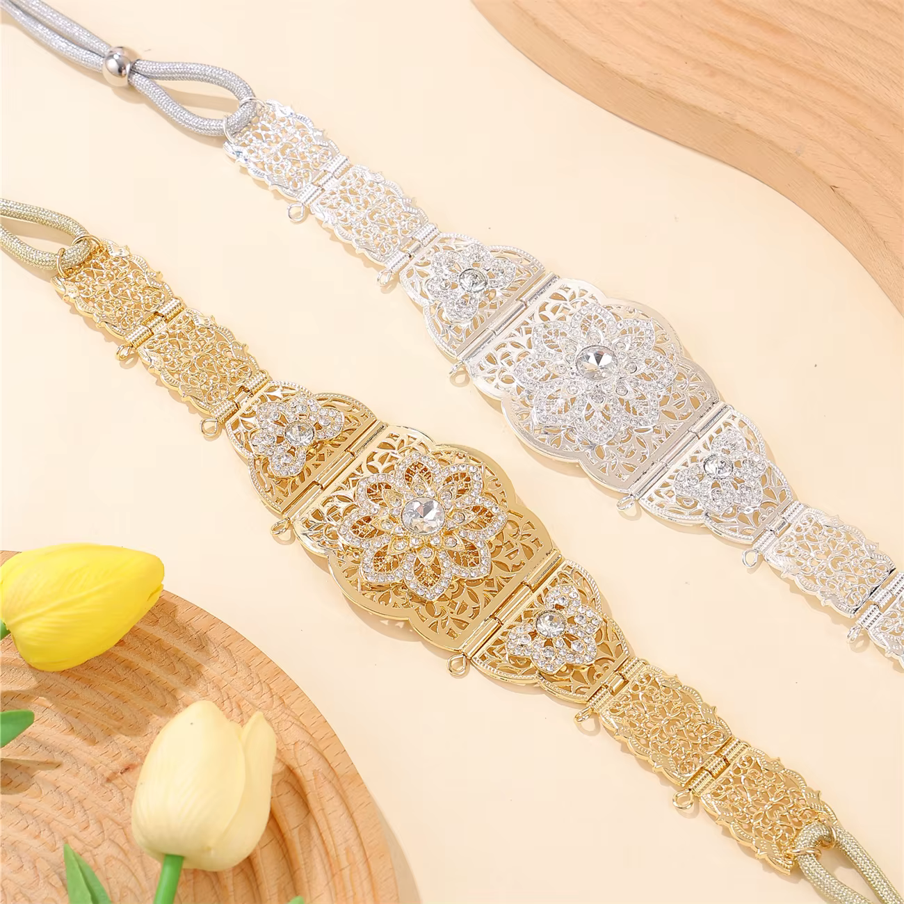 Ceinture de bijoux de luxe de style vintage pour femmes, longueur réglable, accessoire de mariage/banquet/vacances, bijoux premium, cadeau pour femmes