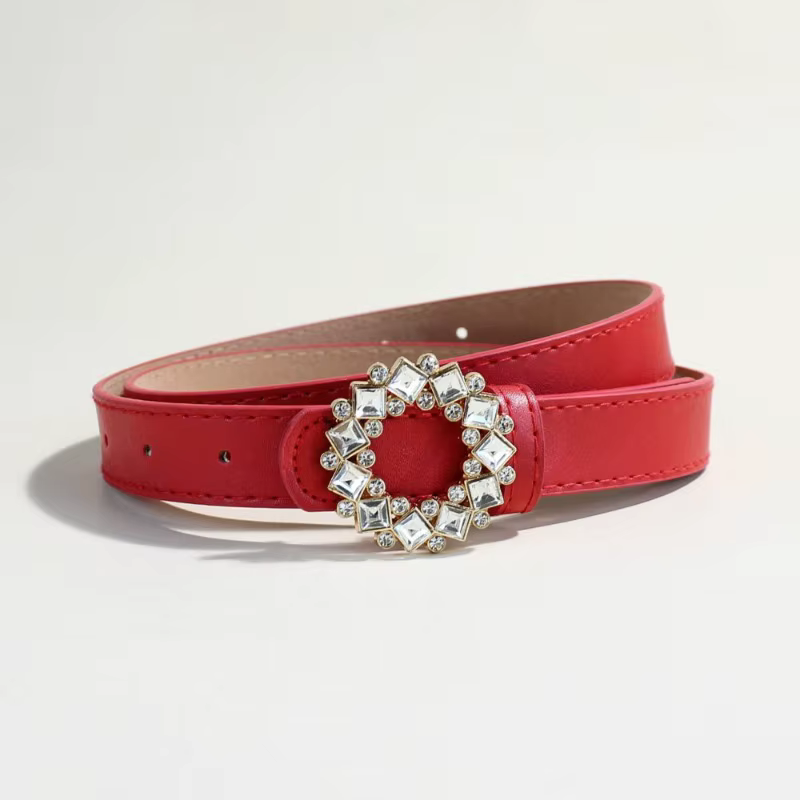 Ceinture en Alliage Creux avec Diamants pour Femme