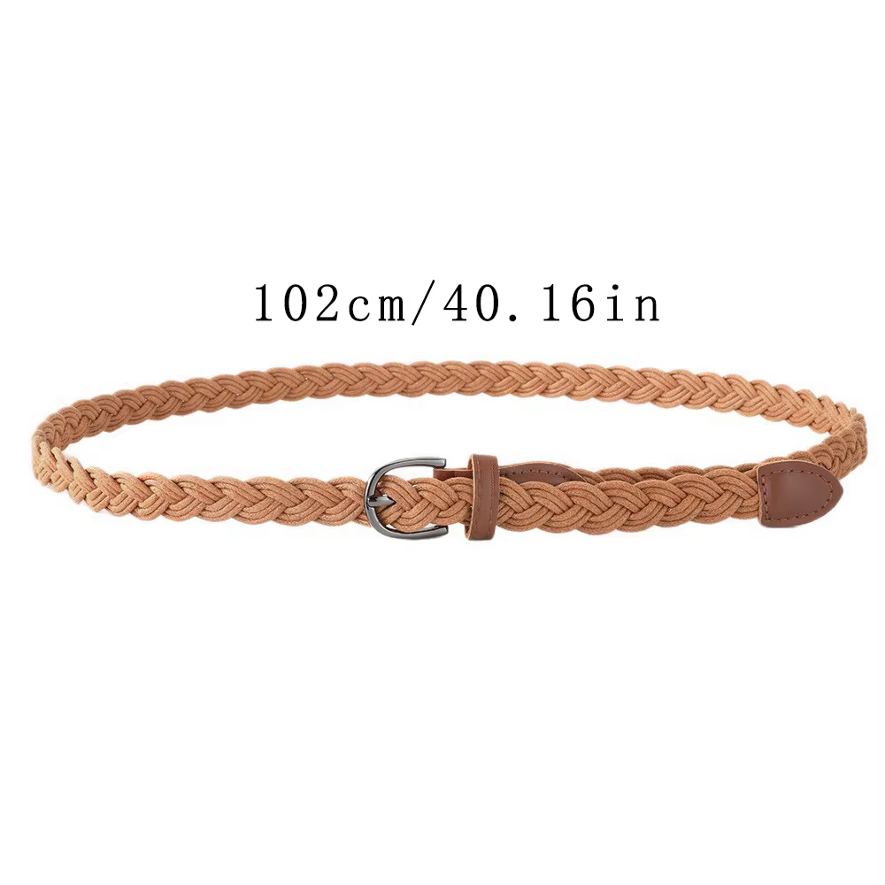 Ceinture fine tressée rétro vintage pour femme