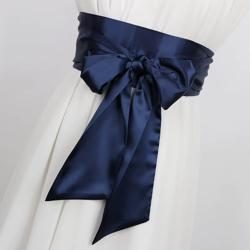 Ceinture large en ruban de Satin pour femmes