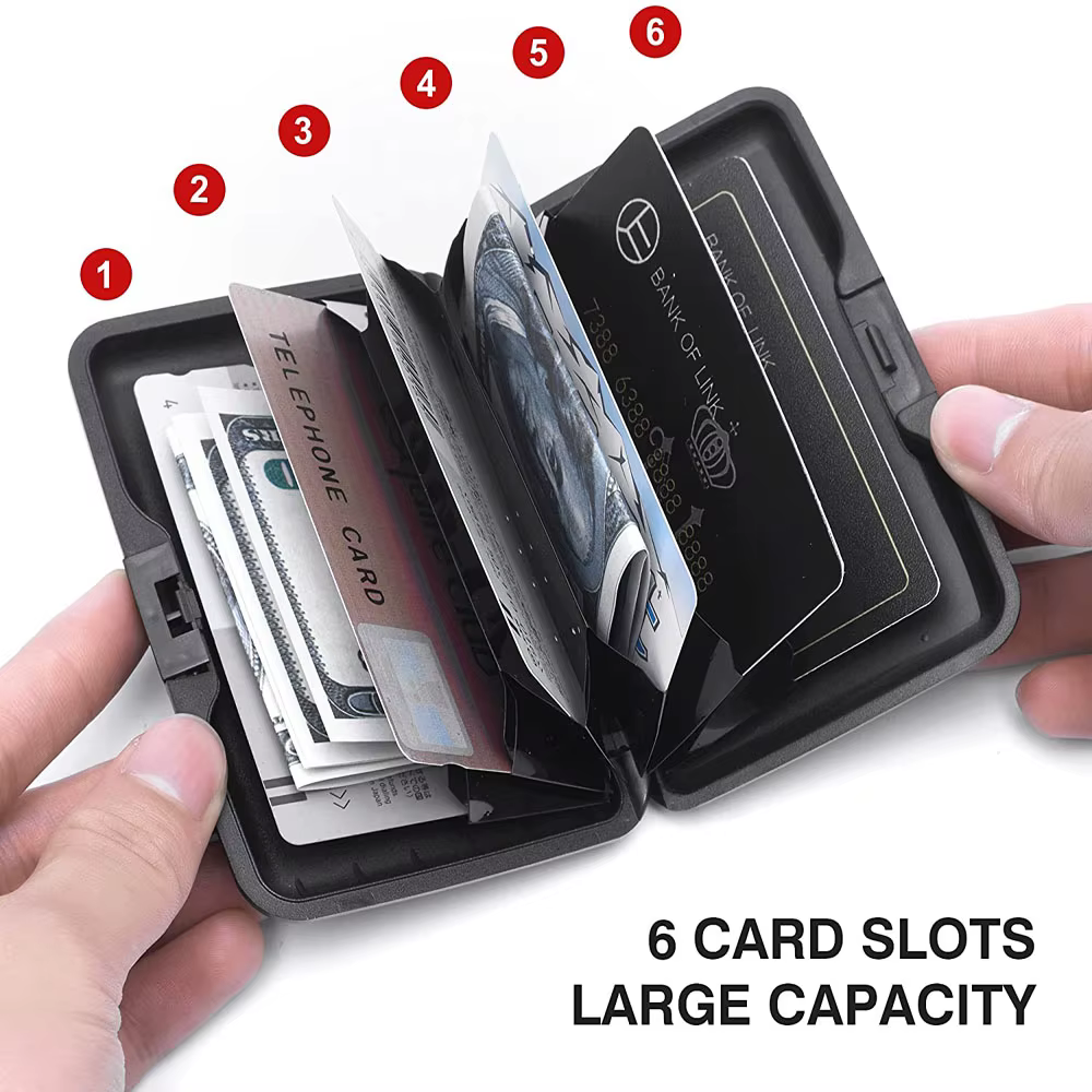 ANTI RFID bloquant le porte-carte de crédit porte-monnaie en aluminium métal étanche antivol portefeuille porte-cartes de visite pour hommes femmes