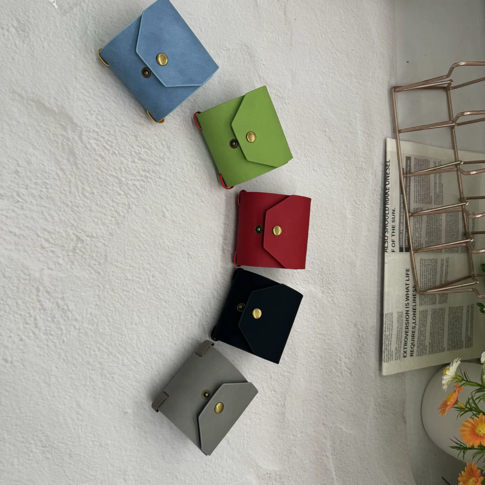 Porte-monnaie à accès rapide — Portefeuille en cuir PU / Porte-billets — Clip organisateur