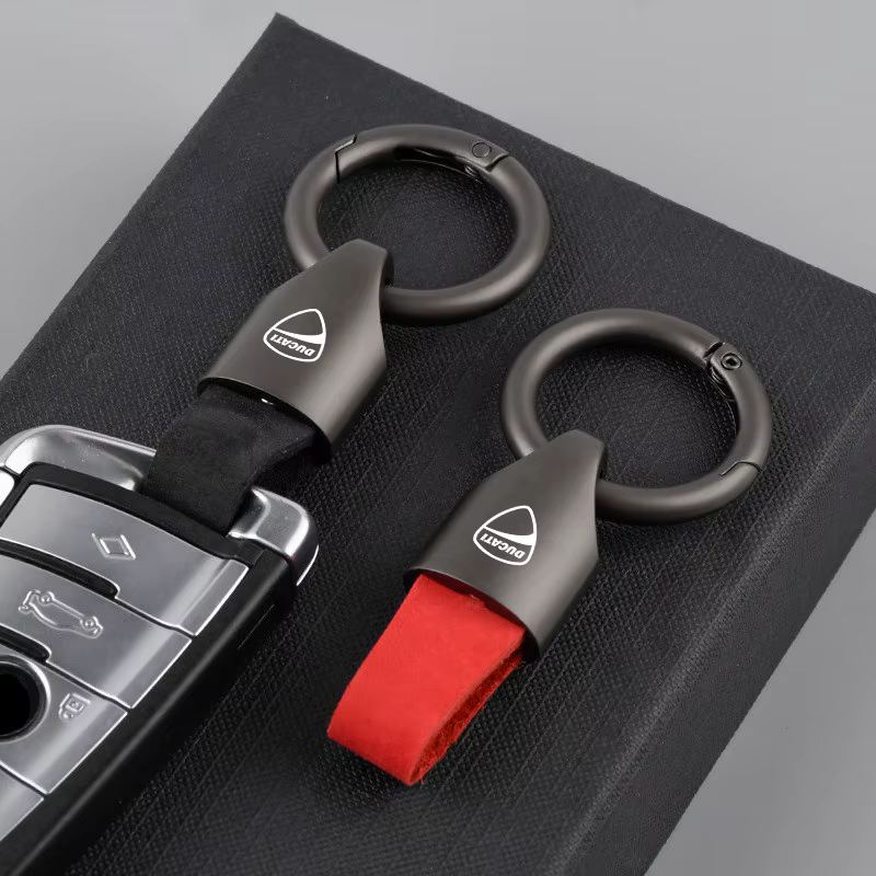 Porte-clés de luxe en cuir/métal pour hommes et femmes