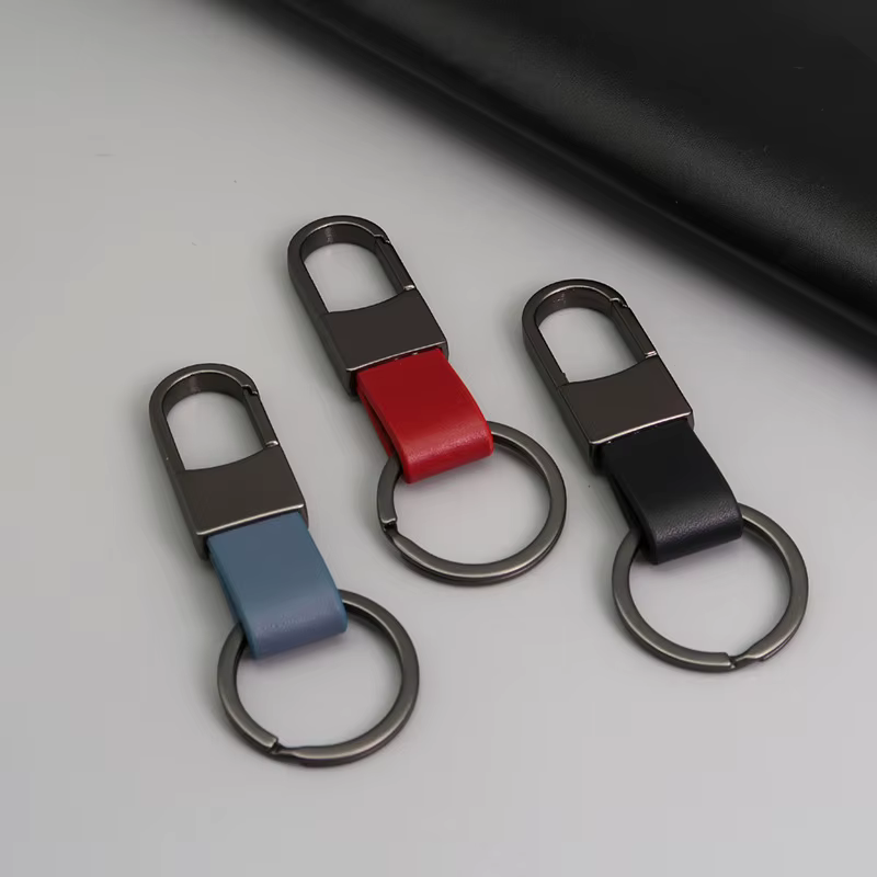 Porte-clés de voiture de luxe en cuir véritable