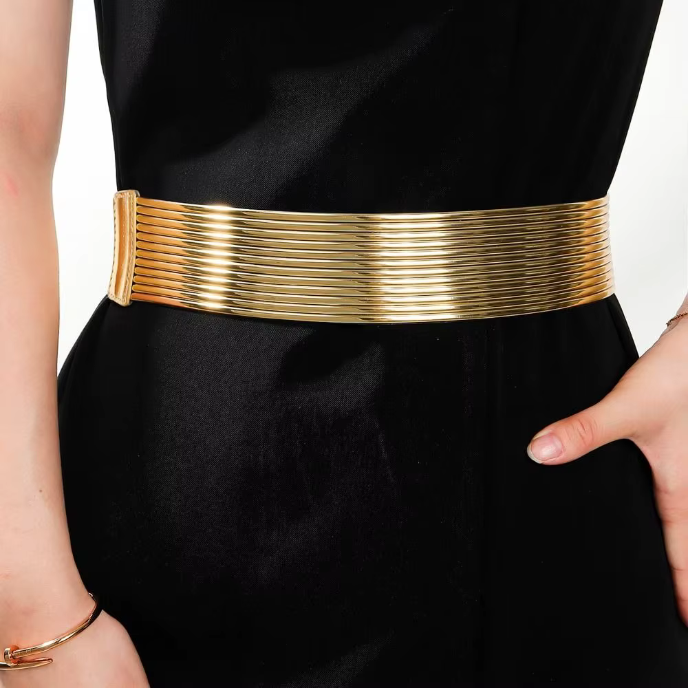 Ceinture de taille dorée pour femme