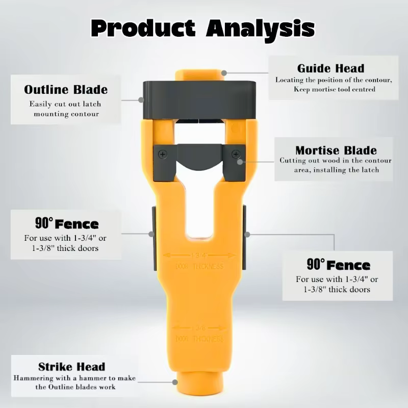 Kit d'installation d'outils pour mortaises de serrures de porte - Indispensable pour retirer et installer les serrures de porte avec facilité