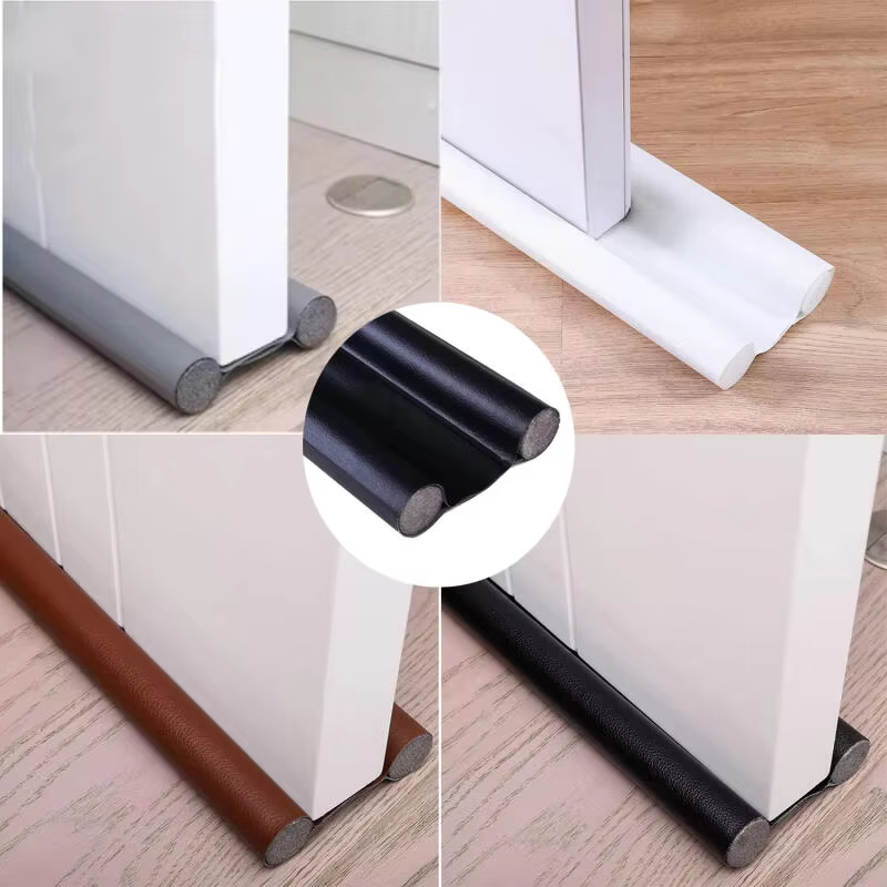 Bande d'étanchéité de porte coupe-vent, double protection sous la porte, bloqueur insonorisé et anti-poussière pour un confort amélioré de la maison.