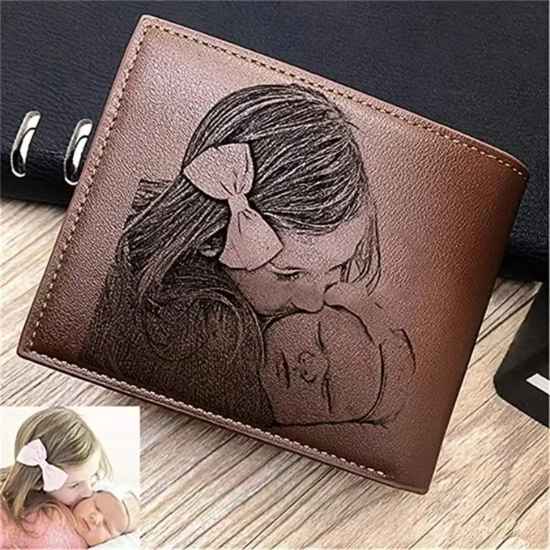 Portefeuille pour hommes gravé personnalisé – Porte-monnaie court en cuir PU de haute qualité