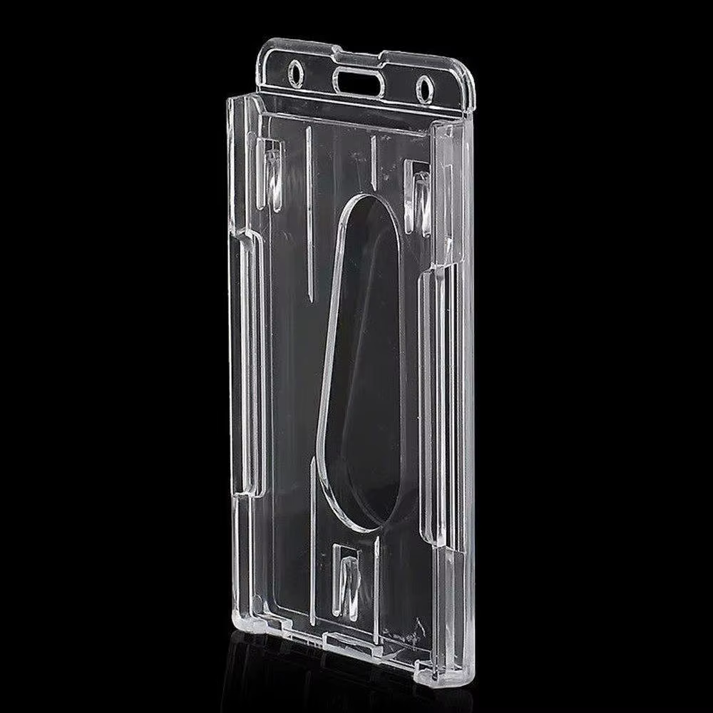 Porte-cartes vertical en plastique rigide transparent