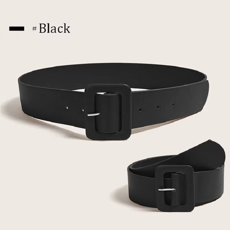 Ceinture large en cuir PU pour femmes