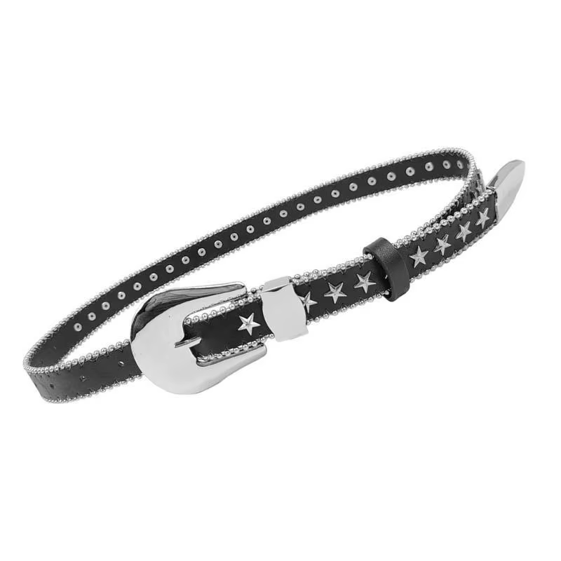 Ceinture à boucle ardillon cloutée à rivets 39BB