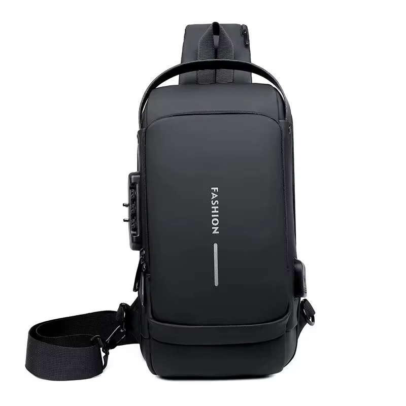 Sac à bandoulière antivol en cuir PU pour homme