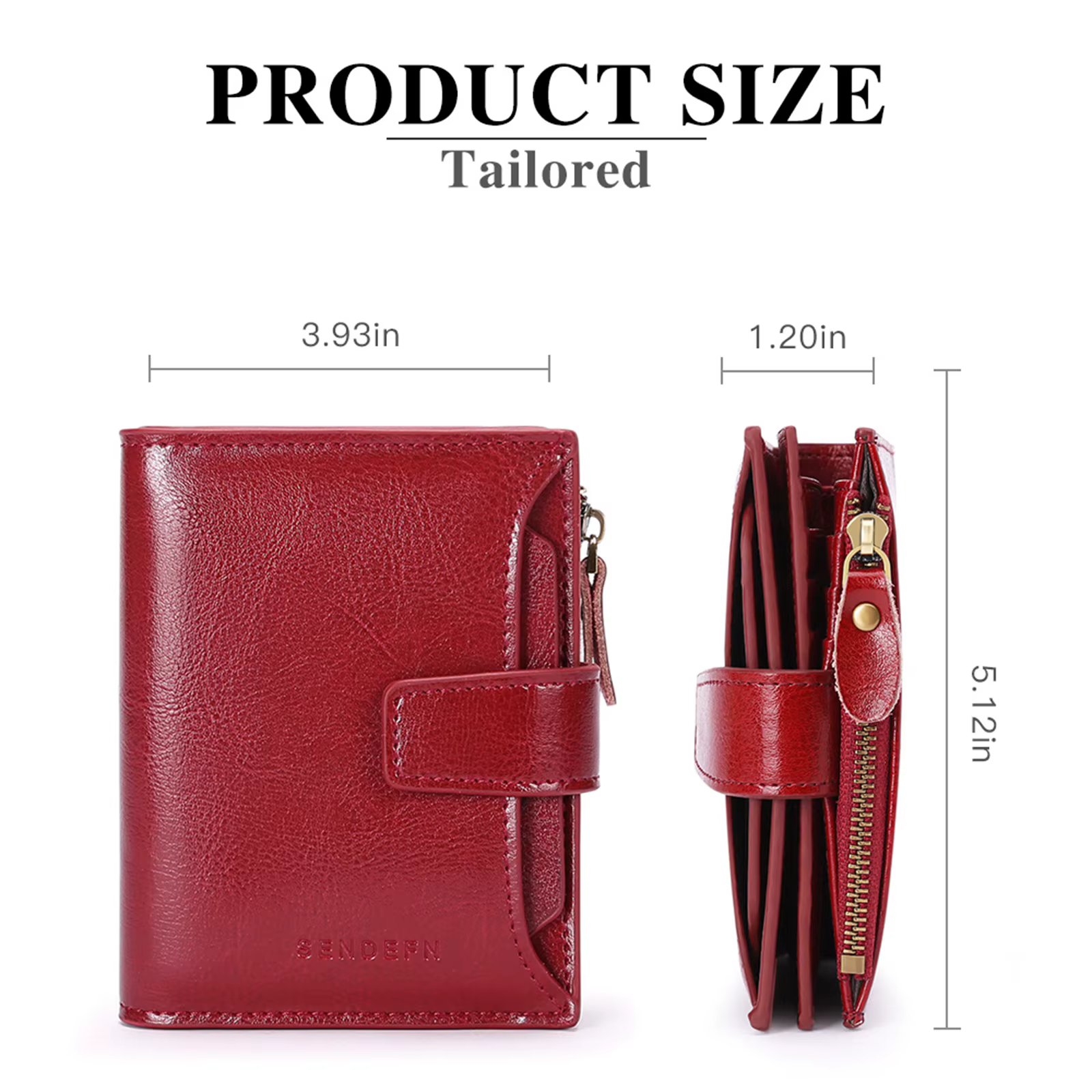 Portefeuille multifonctionnel en cuir véritable pour femme
