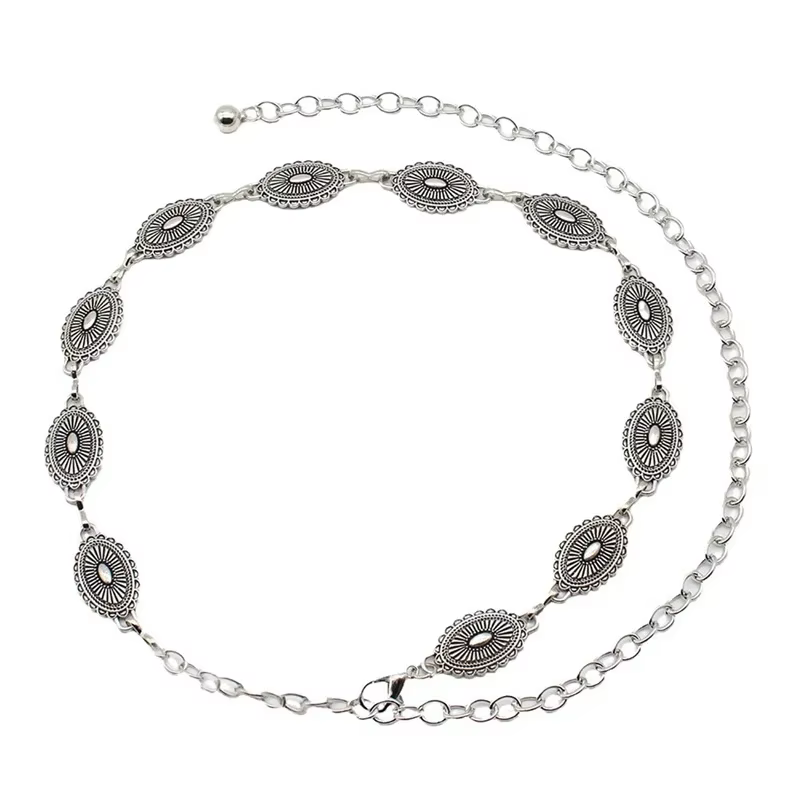 Ceinture en chaîne de taille bohème en métal pour femmes