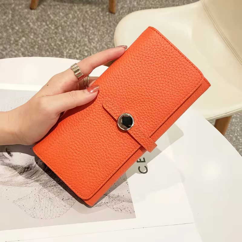 Portefeuille en cuir véritable pour femmes