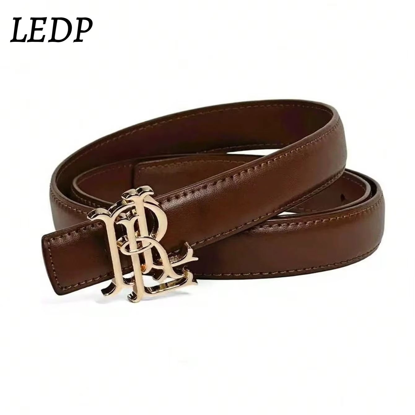 Ceinture en cuir véritable pour femme 2026 – 2,5 cm de large, boucle en alliage doré, design minimaliste de luxe, coutures de qualité supérieure, élégante