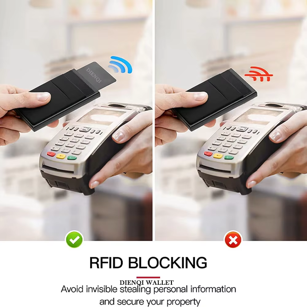 Rfid portefeuille intelligent porte-carte en métal mince