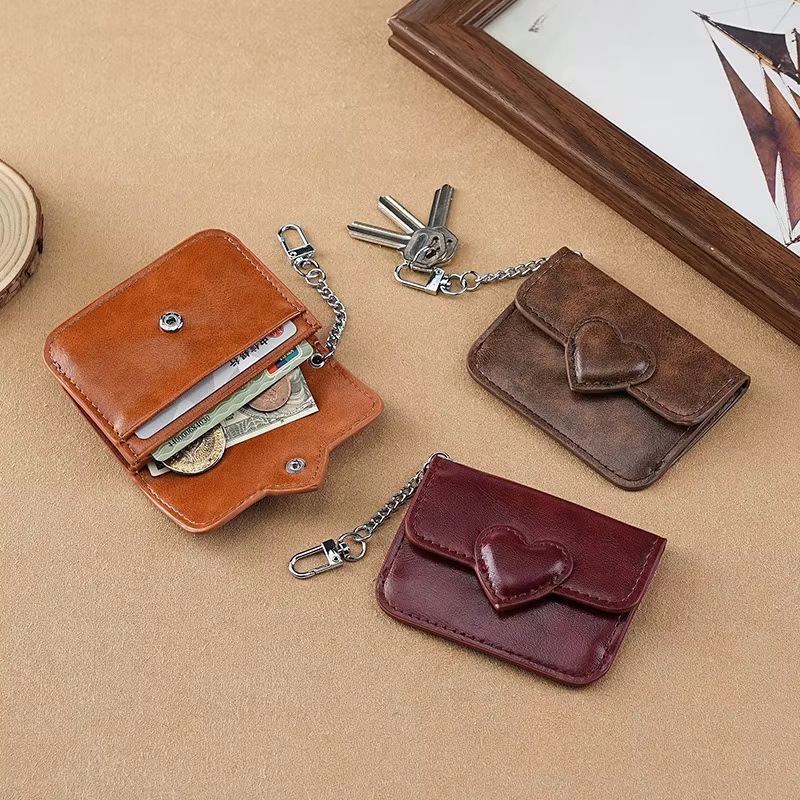 Porte-cartes Vintage en cuir PU pour femmes