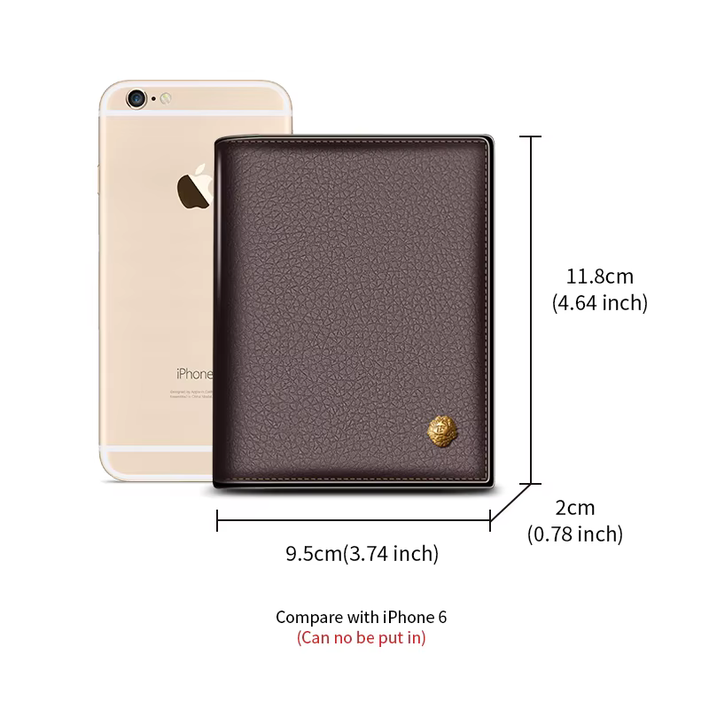 Portefeuille en cuir véritable pour homme