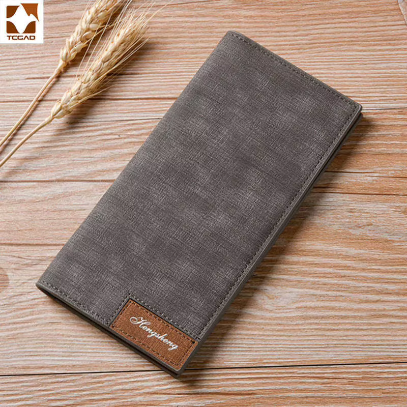Portefeuille long pour homme en cuir PU de haute qualité