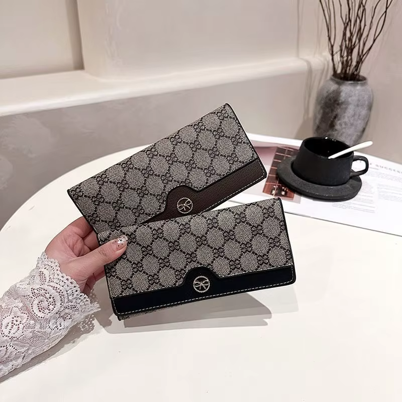 Portefeuille long classique de luxe rétro unisexe