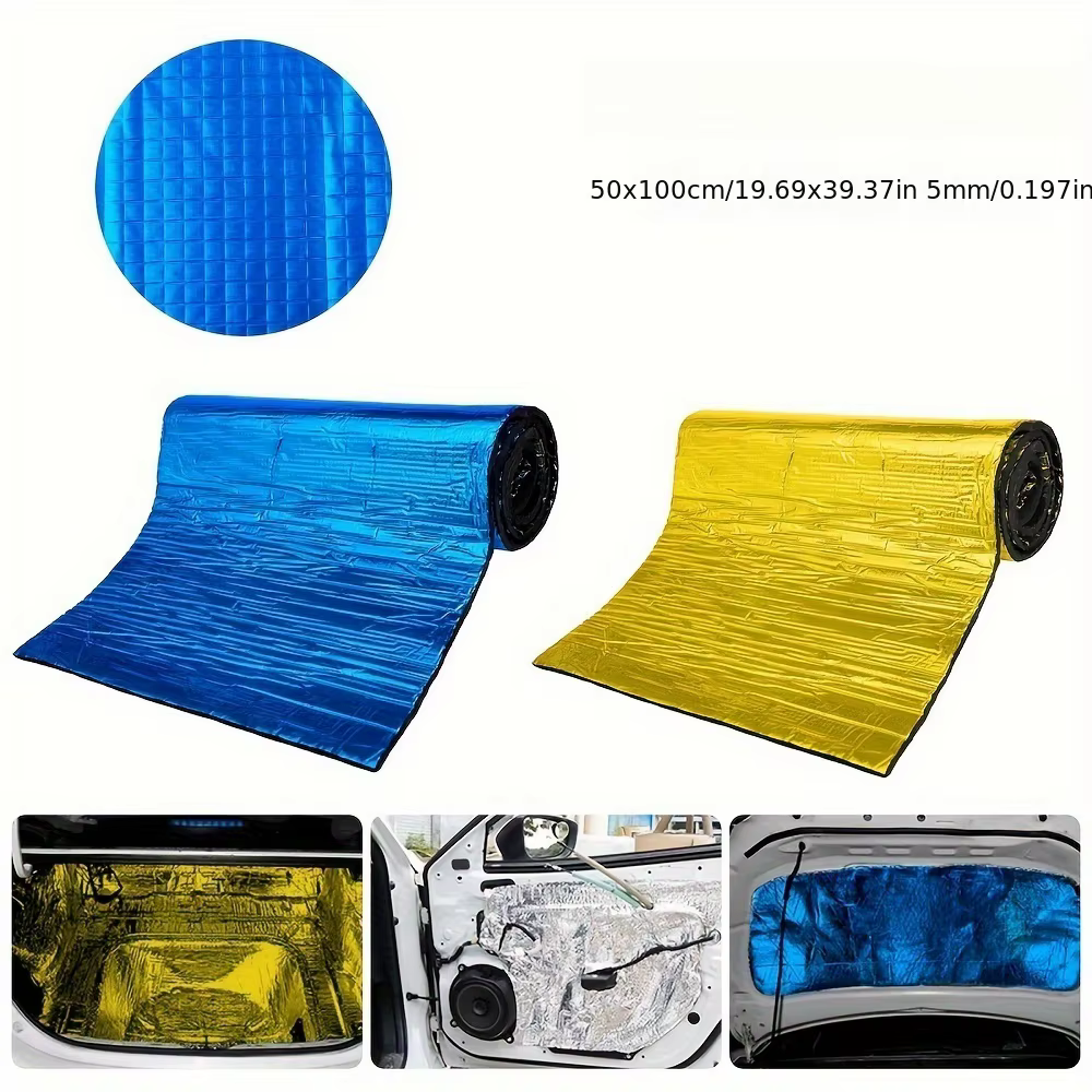 Mousse d'isolation thermique et acoustique automobile, feuille d'aluminium autocollante, coussinets d'isolation thermique et acoustique pour capot automobile