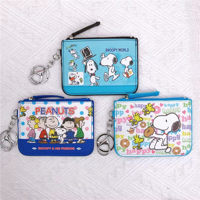 Snoopy porte-monnaie Charlie marron mignon portefeuille femmes loisirs Woodstock fermeture éclair porte-carte pochette pour monnaie dame cas filles