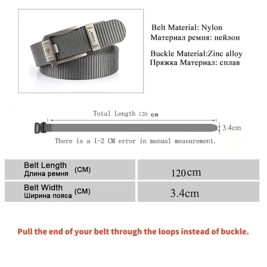 Ceintures en toile à boucle automatique en métal de luxe pour hommes