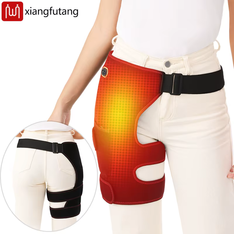 Ceinture de massage vibrante chauffante réglable pour le soutien des hanches et des cuisses, pour la relaxation musculaire et le confort, coussin chauffant pour soulager la douleur