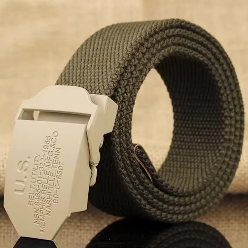 Ceinture tactique pour homme de style western vintage couleur camel, ceinture décontractée pour jeans avec boucle de designer américaine