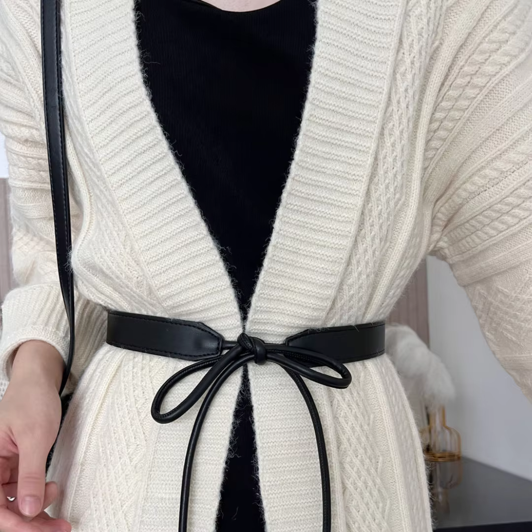 Ceinture pour femme, ceinture de robe ajustable à nœud