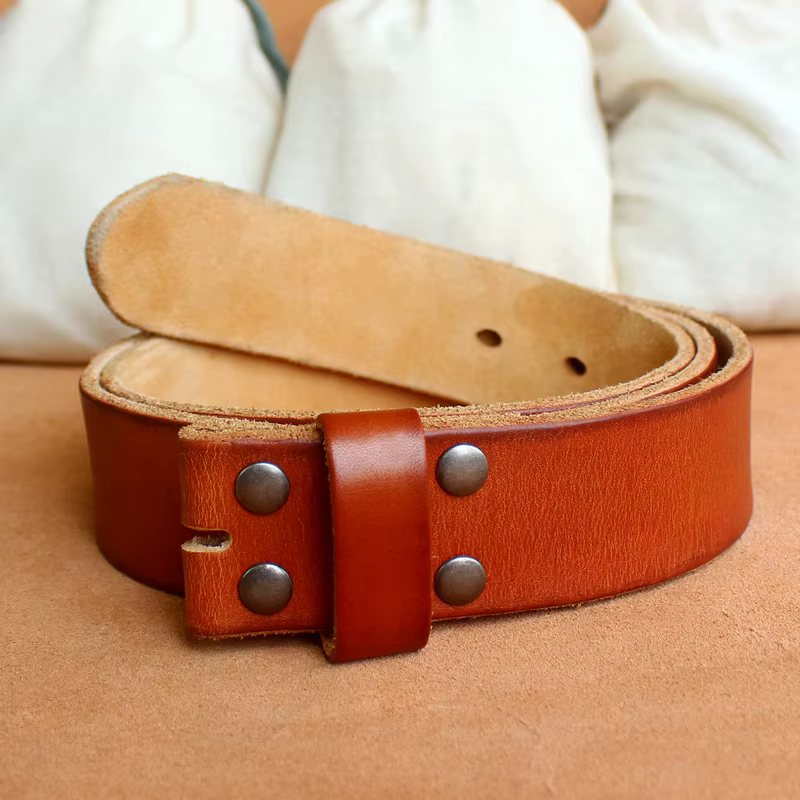 Sogefimen ceinture pour hommes sans boucle une pièce ceintures en cuir pleine fleur