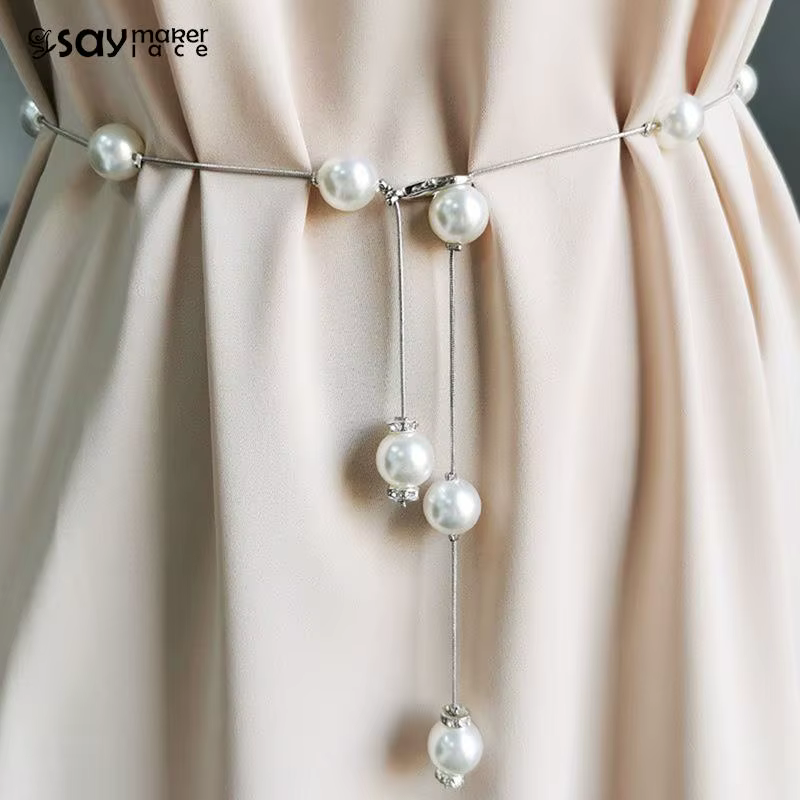 Ceinture fine en métal réglable pour femme
