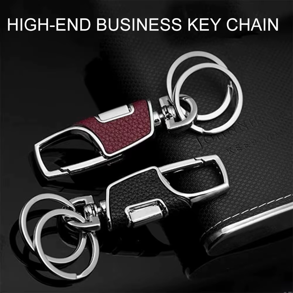 Porte-clés en métal à double anneau