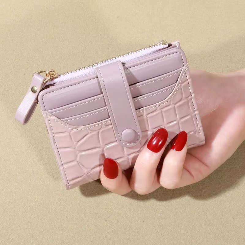 Mini portefeuille pochette imprimé crocodile