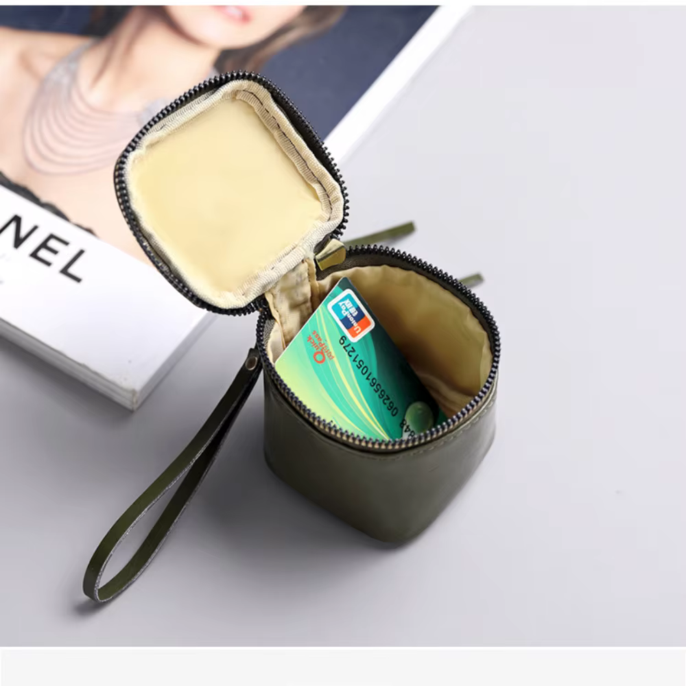 Petit porte-monnaie carré en cuir PU pour femme