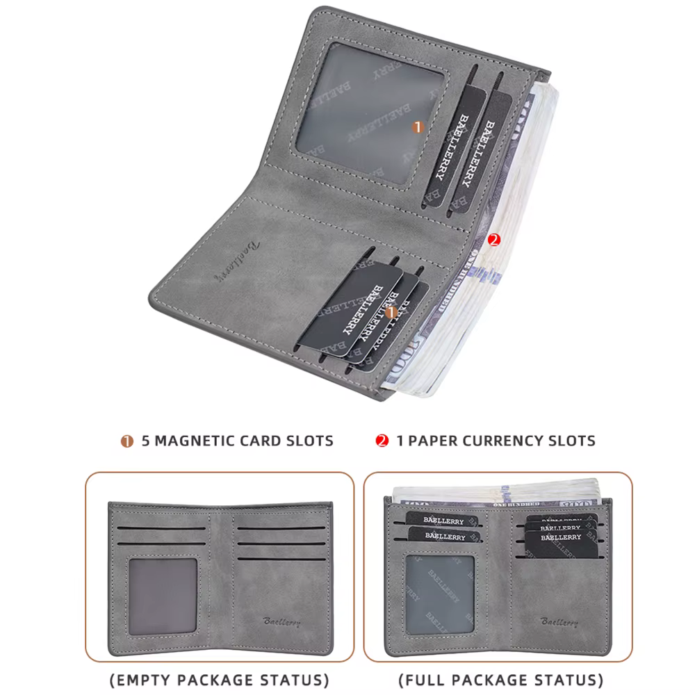Baellerry nouveau court hommes portefeuille petits sacs de cartes porte-Photo mince mâle