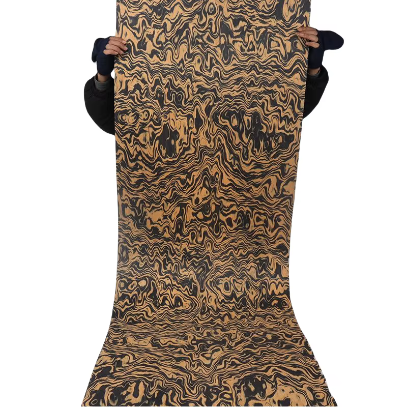 Feuille de placage de bois de bavure d'ingénierie, L 250 cm appliquer pour les panneaux muraux de haut-parleur de porte de meubles, table de guitare, décoration intérieure de la maison