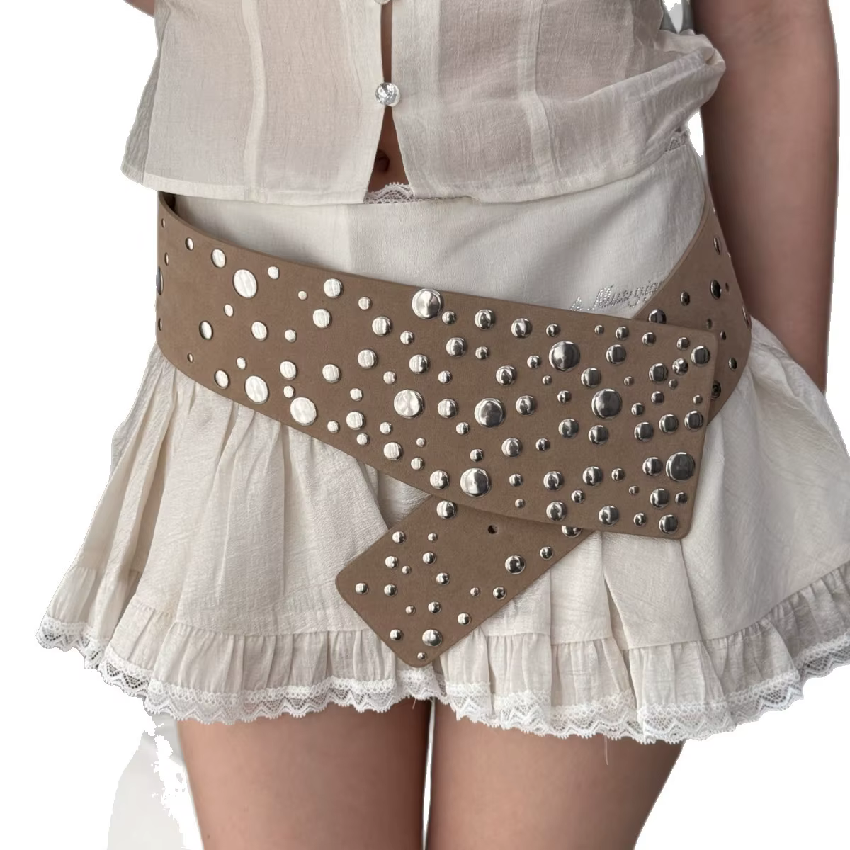 Ceinture cloutée Galaxy style rétro