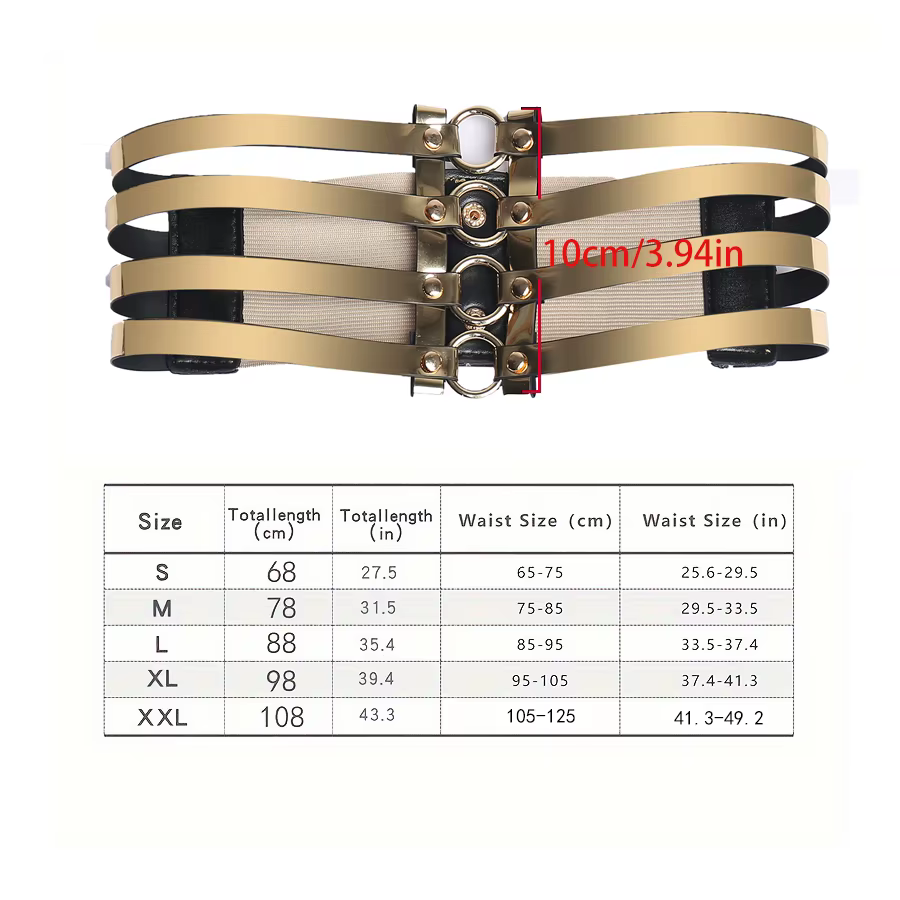 Ceinture extensible dorée pour femmes