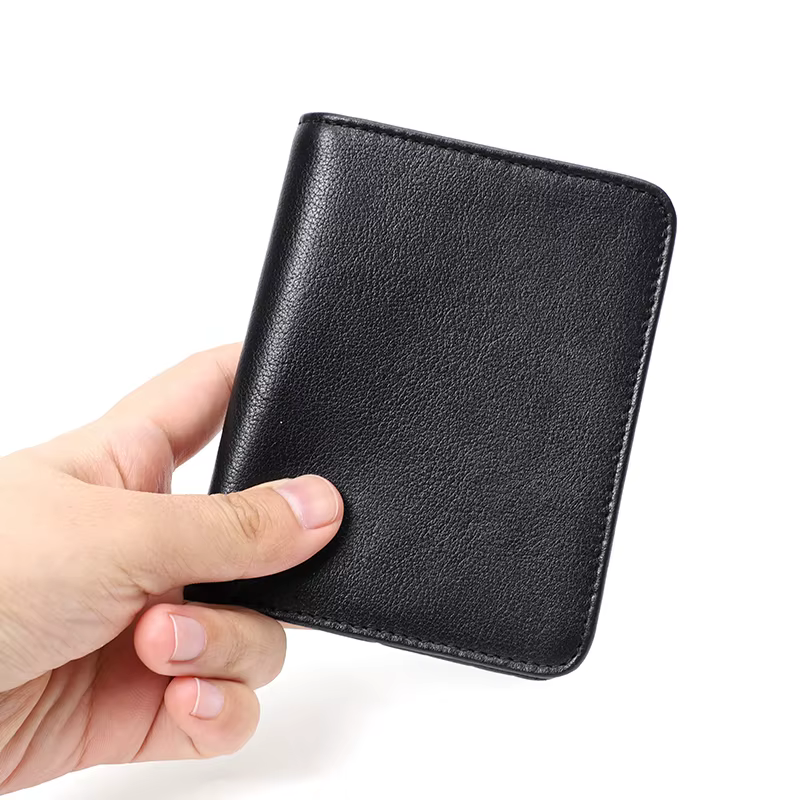 Portefeuille mince hommes en cuir véritable