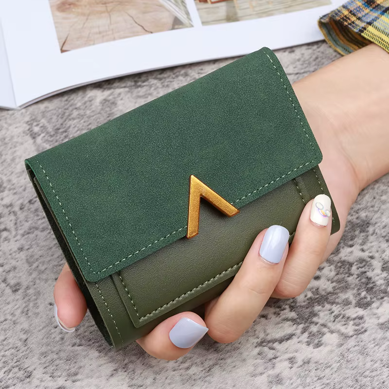 Portefeuille en cuir pour femmes avec fermeture éclair