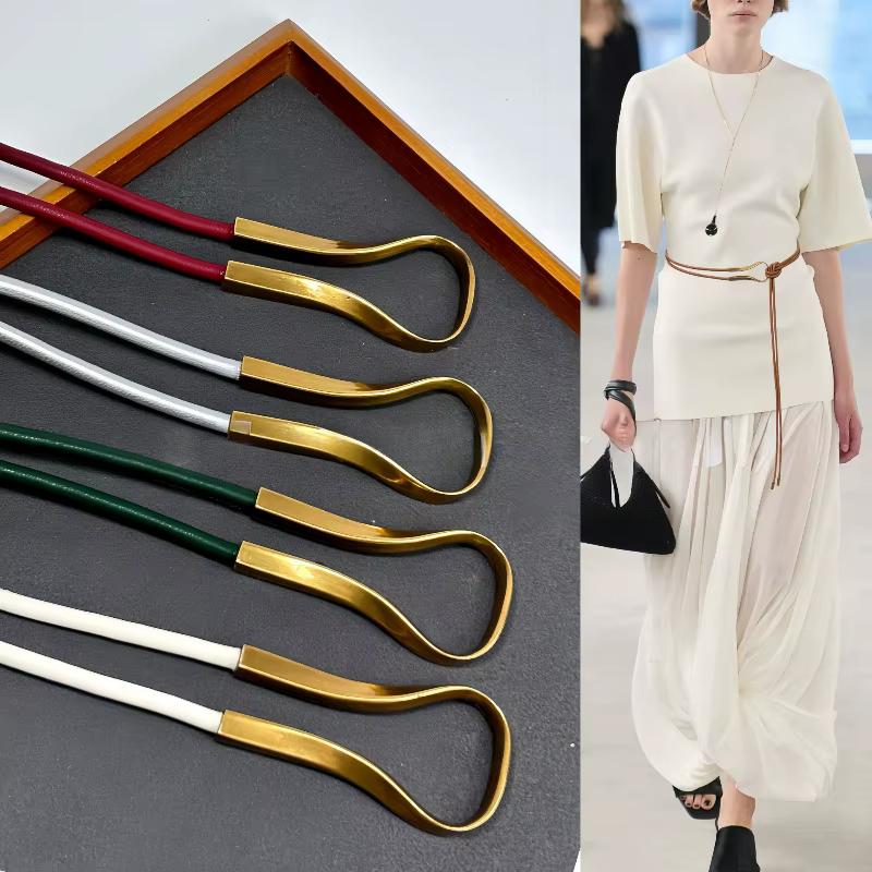 Ceintures élégantes nouées en cuir véritable