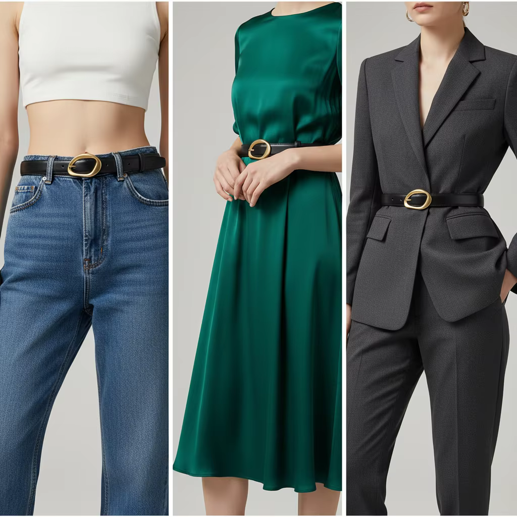 Ceinture classique à boucle pour femme