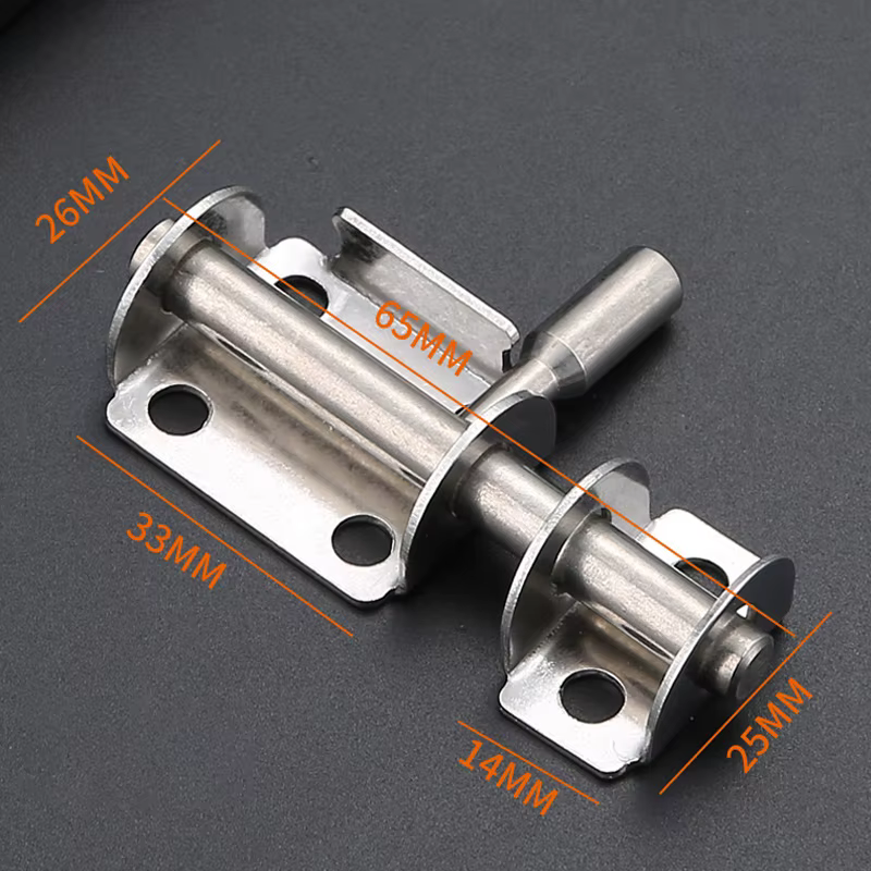 Serrure de porte de salle de bain, loquet coulissant solide, sécurité domestique en acier inoxydable
