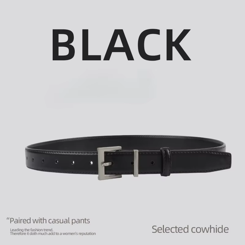 Ceinture rétro Simple en cuir véritable pour femmes