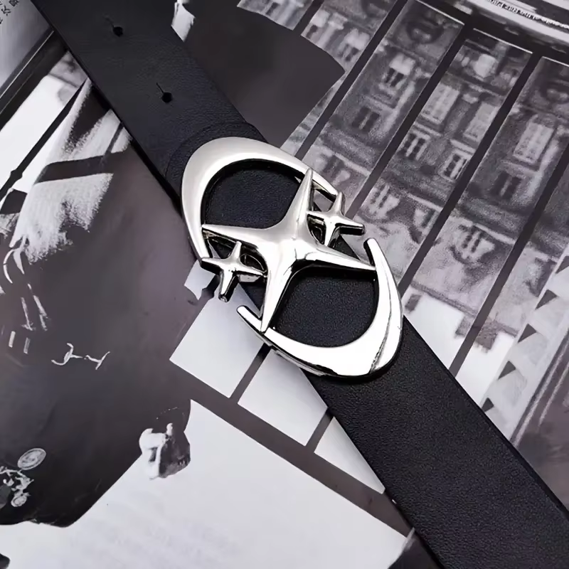 Ceinture élégante à boucle métallique croisée ovale – Durable
