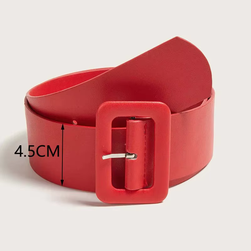 Ceinture large en cuir PU pour femmes