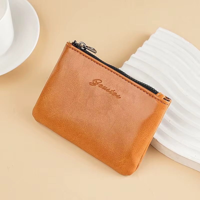 Porte-monnaie miniature en cuir PU gaufré avec fermeture éclair WERLLANDS